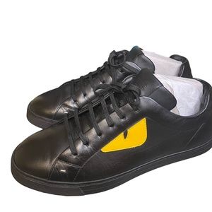 Fendi Bag Bugs Calfskin Sneakers Size 10